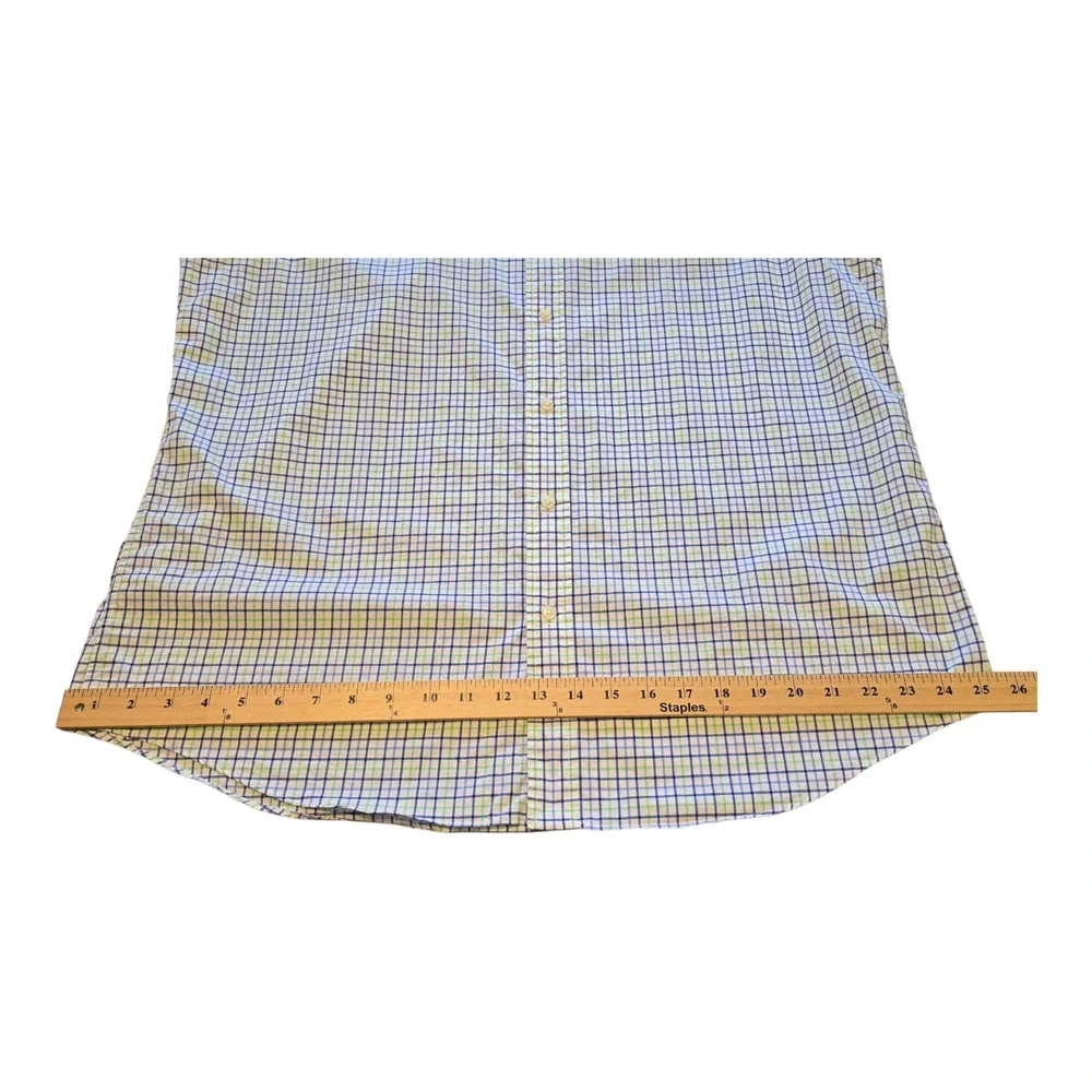 Ralph Lauren Button Down Shirt Mens Size XL Blue/Green Plaid Classic Fit Preppy - Picture 15 of 15